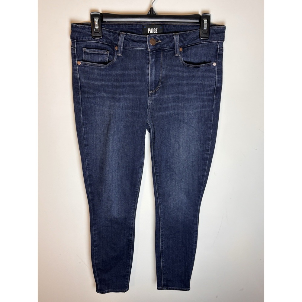 PAIGE VERDUGO ANKLE WOMENS BLUE DARK WASH JEANS SIZE 29